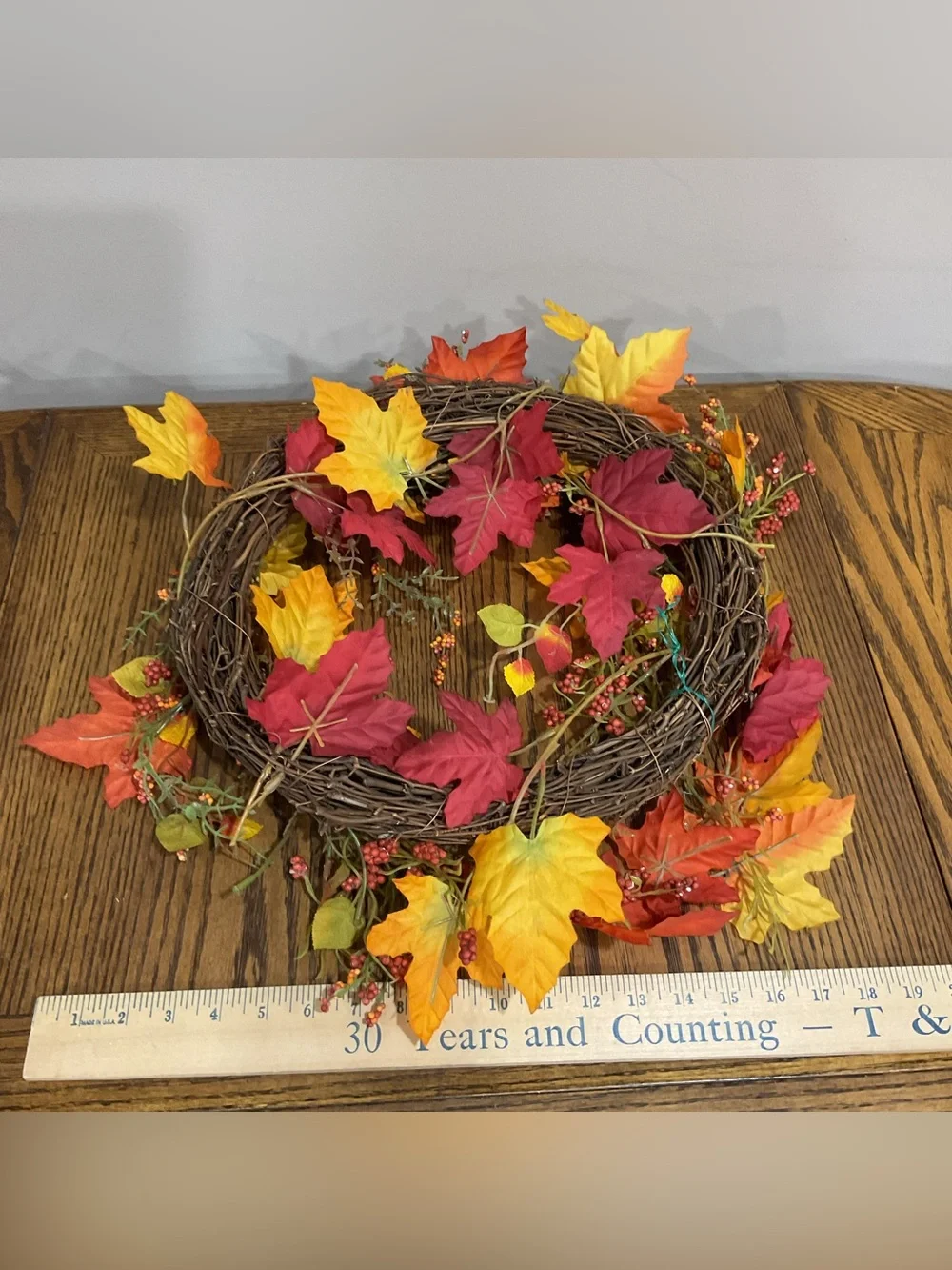 Autumn Harvest Fall Leaf & Berry Wreath
